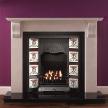 Corbel Marble Fireplace with Toulouse Tiled Cast Iron